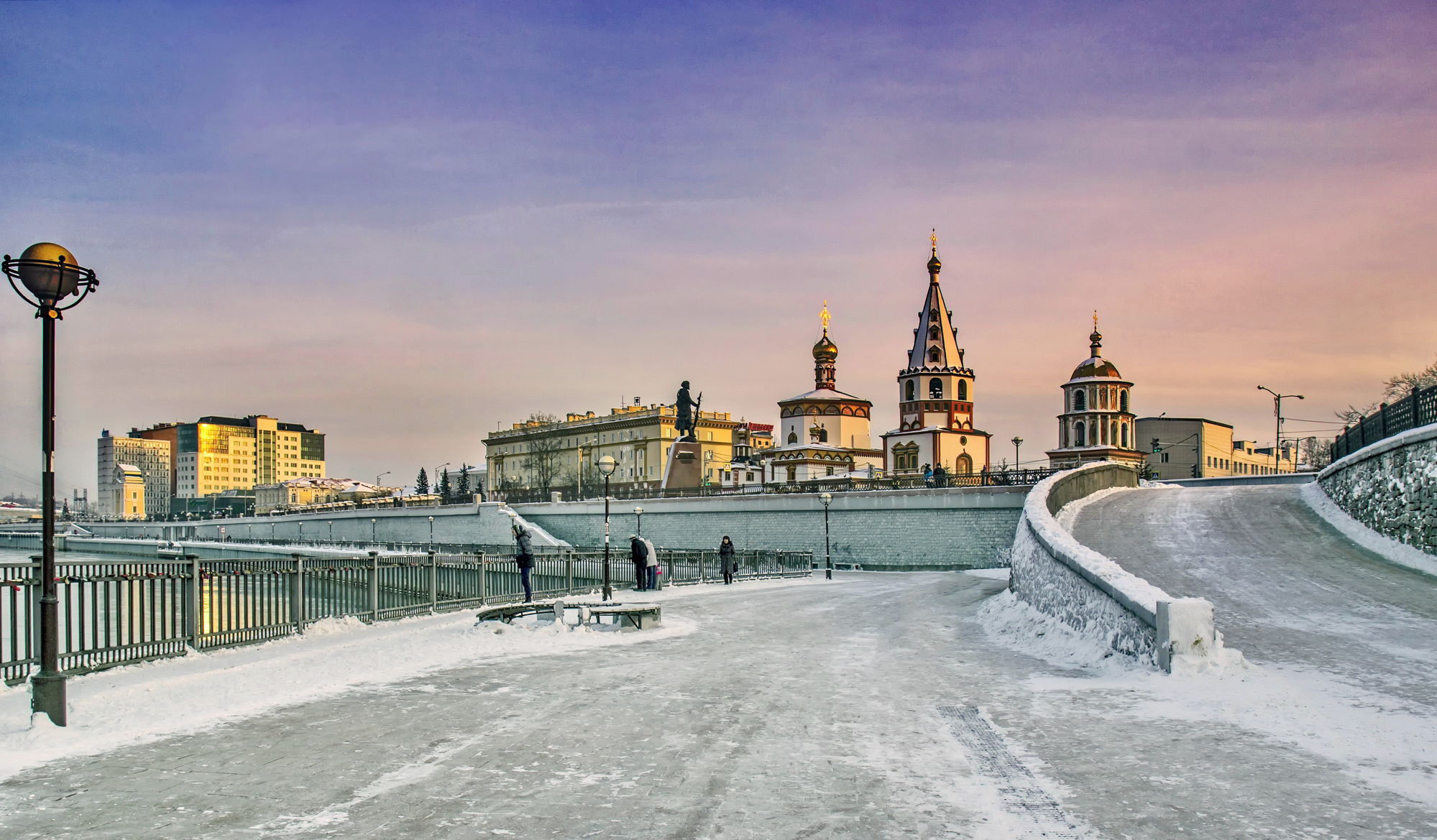 Иркутск, Набережная Ангары зимой Иркутск, Набережная Ангары